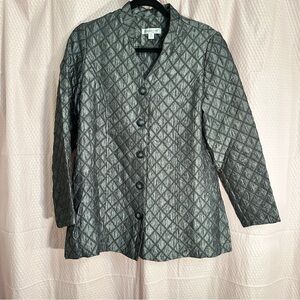 Coldwater Creek Textured Diamond Stitch Lightweight Jacket Size PM